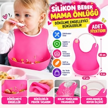 Çocuk Bebek Mama Önlüğü Dökülme Engelleyici Bükülebilir Pembe Adet Fiyatıdır Çok Renkli