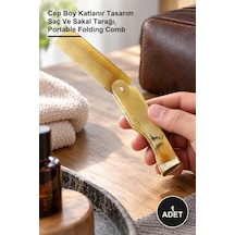 1 Adet Katlanabilir Kemik Tarak Cep Boy Katlanır Tasarım Saç Ve Sakal Tarağı, Portable Folding Comb