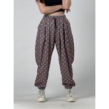 Cocopelli Kahve Puantiyeli Kadın Jogger Pantolon Coc3260