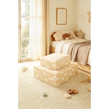 Ocean Home Textile 2'li Çocuk Odası Sevimli Balina Destekli Kutu Hurç Set 31 X 38 X 12 + 45 X 55 X 18 Cm Bej