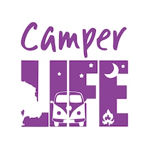 Camper Lifer Sticker 17x17 Cm Mor