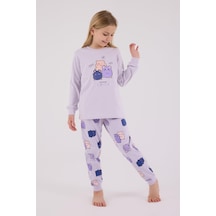 Rolypoly Kız Çocuk Uzun Kol Pijama Takım Lila-1758 Lila