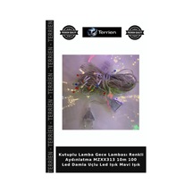 Kutuplu Lamba Gece Lambası Renkli Aydınlatma Mzxx313 10m 100 Led Damla Uçlu Led Işık Mavi Işık