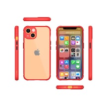 Apple iPhone Uyumlu - 13 Mini Kılıf Miami Şeffaf Silikon - Kırmızı