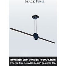 Unos Füme Lineer Sarkıt Avize - Aşağı Işık Beyaz Işık