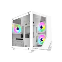 Strong Shadow Beyaz 3x 120mm ARGB mATX Akvaryum Gaming Bilgisayar Kasası (Powersız)