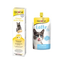 Gimcat Peynirli Biotinli Kedi Macunu 50 G + Gimcat Latte Kedi Sütü 200 G