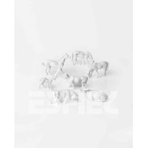 Maket Beyaz Evcil Hayvanlar 1-200 Ölçek 6'Lı