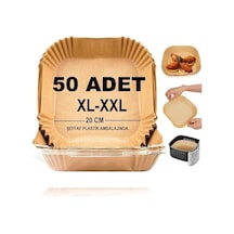 Airfryer Pişirme Kağıdı,xl-xxl Büyük Boy, Kare, 50 Adet Hava Fritöz Parşömen Fırın Kağıdı Tek Kullanımlık Kağıt Fırın Fritöz Pişirme Kızartma Tavası Için Uygun 20cm 50 x 22