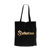 Sabaton Logo Gold Siyah Kanvas Bez Çanta Siyah