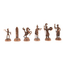 Sadece Satranç Taşı İsteyene Gifthome Orta Boy, Metal, Yunan Figürlü, Antik Satranç Taşı