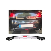 Fiat Linea Makyajsız Uyumlu Body Kit Difüzör 4 Çıkış Gri Yuvarlak