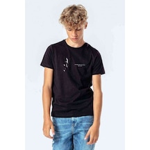 Tshirthane Atatürk Fikirler Ölmez Baskılı Unisex Çocuk Siyah T-Shirt (528298425)