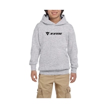 Zepplin Giyim Dainese Logo Gri Çocuk Kapşonlu Sweatshirt Gri