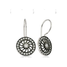 Gumush Gümüş Taşlı Sallantılı Çiçek Küpe N11.51146