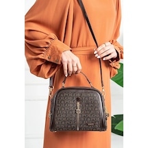 Just Polo Kadın Çok Bölmeli Ayarlanabilir Askılı Lüks El Ve Omuz Çantası Shoulder Bag Kahverengi