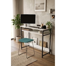Reyo 90x37cm Metal Ayaklı Çalışma Masası Bilgisayar Masası Beyaz
