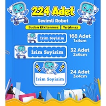 Robot Temalı Okul Kreş Kişiye Özel İsim Etiket Seti - Model 230 Çok Renkli