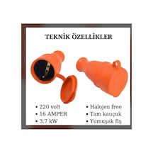 Tam Kauçuk Monofaze Yumuşak Holojen Free Dişi Fiş Araç Şarjı Uyumlu 3.7 Kw 16 Amper - 934357888