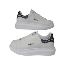 Wickers Unısex Beyaz-siyah Ortopedik Düz Taban Sneaker Spor Ayakkabı Beyaz