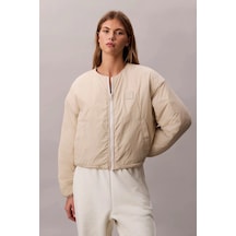 Calvin Klein Jeans Logolu Kapitone Astarlı Kadın Ceket Lv044d511g-67u Beyaz