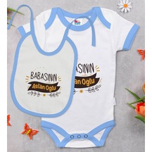 Bk Kids Babasının Aslan Oğlu Tasarımlı Mavi Bebek Body Zıbın Ve M Çok Renkli