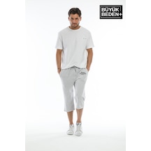 Superlife Süperlife Erkek Büyük Beden Unified Collective Baskılı Standart &regular Kalıp Şort Spr25bsr088 Gri Melanj