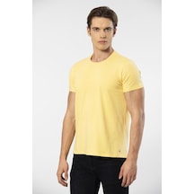Cacharel Erkek Bisiklet Yaka Likralı T-shirt 1331/sarı Sarı