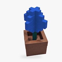 Piksel Alyum Biblo - 3d Baskı, Minecraft Esintili Mavi