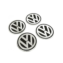 Volkswagen Alüminyum Jant Göbeği Yapıştırma Siyah 60Mm 4 Adet