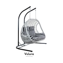 Pop Bahçe Salıncağı Çift Kişilik - Beyaz Rattan Zebra Minder Beyaz Pop Bahçe Salıncağı Çift Kişilik - Beyaz Rattan Zebra Minder Beyaz