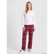 Lcw Dream Lacivert Ekose Desenli Kadın Polar Pijama Alt