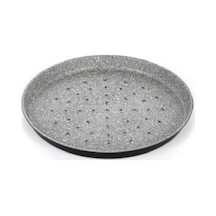 Granit Kaplamalı Delikli Pizza Tava 32 Cm Gri