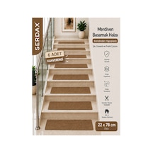 Kendinden Yapışkanlı Basamak Halısı Halıflex Kaymaz Kahverengi 22 Cm X 78 Cm Kahverengi Kahverengi