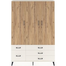 Arges Dolap 5 Raflı 5 Çekmeceli Tek Askılı 132x30x195 Aytaşı-çam/aytaşı Atlas Çam/aytası