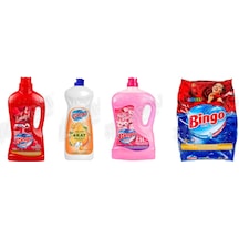 Bingo Yüzey Tem. Fresh 2.5 Lt + Bulaşık Deterjanı 650 Ml + Yüzey Tem. Fresh 2.5 Lt + Renkli Ler 6 Kg 4'lü Set Diğer