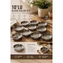 Porsima Etn Küllük - Paslanmaz Çelik 10 Lu Kül Tablası - Küllük Seti