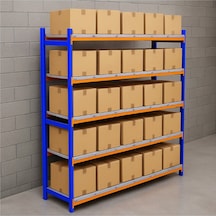 5 Katlı Depo Rafı 40x150x200 Cm Hafif Rack Raf 300-350 Kg Taşıma Kapasiteli Galvaniz