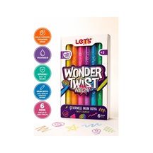 Let's Wonder Twist Neon Çevirmeli Mum Boya 6 Renk Çok Renkli