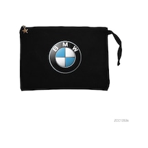 Zepplin Giyim Bmw Logo Siyah Clutch Astarlı Cüzdan / El Çantası
