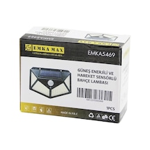 4 Açılı Solar - Hareket Sensörlü Aplik Duvar Lambası Dış Mekan 9.5 X 13.5cm