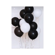 Siyah Beyaz Balon Pastel 12 Inç 10 Adet Balon Siyah Beyaz Siyah Beyaz