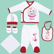 Bk Kids Kişiye Özel Hastane Çıkışı, Bebek Kıyafeti, Yeni Doğan Bebek Hediyesi, 6 Parça Kırmızı Bebek Elbise Giyim Seti-7
