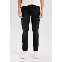 DeFacto Pedro Slim Fit Dar Kalıp Normal Bel Dar Paça Siyah Jean Pantolon R8788AZ24AUNM40