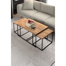 Orta Sehpa Ve Zigon Yan Sehpa Flora Set Atlantik Çam Atlantik Çam