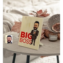 Kişiye Özel Erkek Big Boss Karikatürlü Dekoratif Ahşap Çerçeve Mo (539866597)