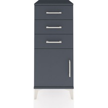 Hyperion Komodin Tek Raflı 3 Çekmeceli Tek Kapaklı 44x44x106 Antrasit-antrasit Antrasit