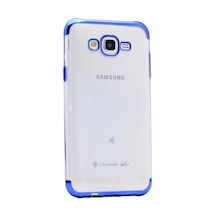 Galaxy J7 Kılıf Ince Köşeleri Renkli Şeffaf Silikon