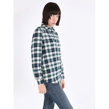 Colin's Colins Regular Fit Yeşil Kadın Uzun Kol Gömlek Cl1065887 Koyu Yeşil