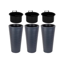 Omnipazar So-kvt2 Kumsal Vazo Saksı Takımı 9 Litre Antrasit 3 Adet